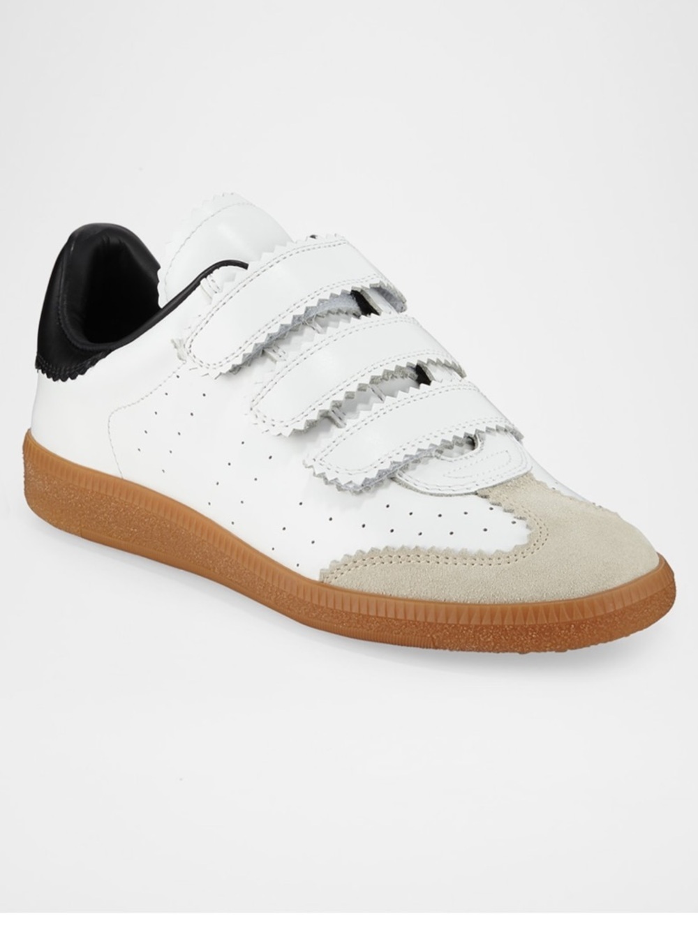Isabel Marant Beth Velcro Sneakers White Black Suede Size 39 EU - Picture 2 of 13